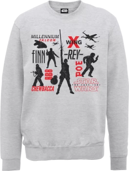 Image of Star Wars The Last Jedi Rebels Mens Grey Sweatshirt - XL - Grey