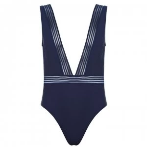 Image of Ted Baker Deep V Swimsuit - Dk-Blue