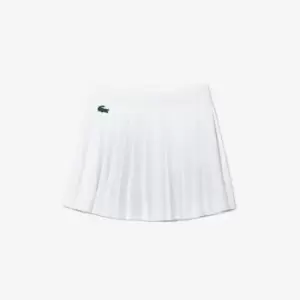 Image of Womens Lacoste SPORT Built-In Shorty Pleated Tennis Skirt Size 8 White / Green