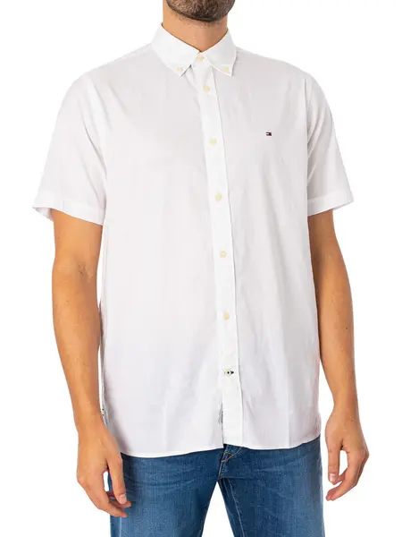 Image of Tommy Hilfiger Flex Poplin Shortsleeved Shirt White M