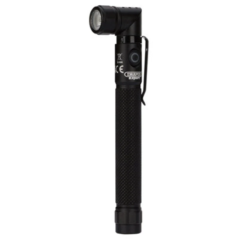 Image of Draper Expert SMD LED USB Rechargeable Pocket Clip Torch 30986 Colour: Black