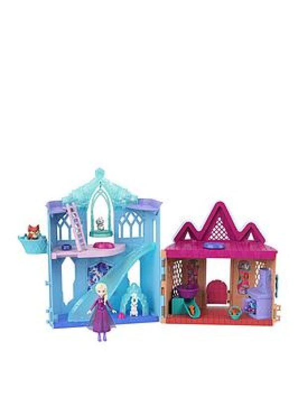 Image of Mattel Disney Frozen Elsa Small Doll Playset w/ 10 Play Areas 3 Animal Friends & 8 Accy Storytime Stackers Inspired by Animals of Arendelle JFG28