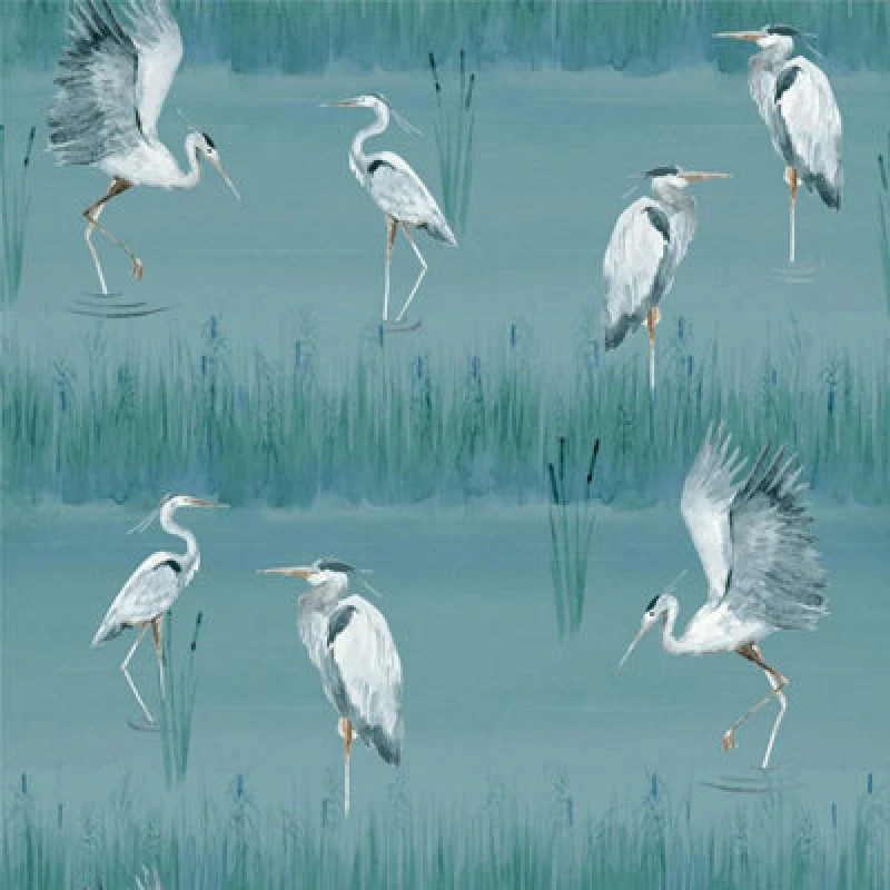 Image of Heron River Wallpaper Blue Arthouse 100213Ah