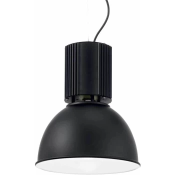 Image of Ideal Lux Hangar - 1 Light Adjustable Dome Ceiling Pendant Black, E27