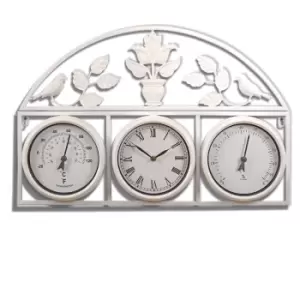 Image of Garden Gear Outdoor Wall Clock and Weather Station - Cream