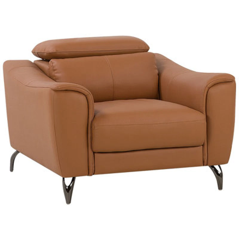 Image of Beliani Retro Armchair Narwik Leather Brown