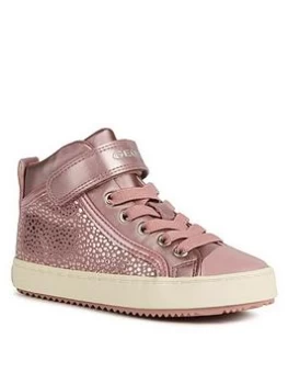 Image of Geox Girls Kalispera Strap High Top Trainers - Rose, Rose, Size 1 Older