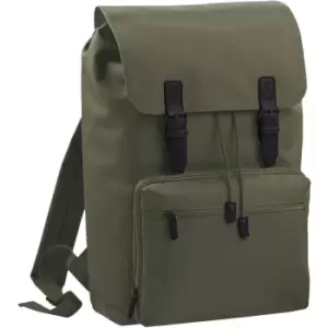 Image of Bagbase Heritage Laptop Backpack Bag (Up To 17" Laptop) (One Size) (Olive/Black) - Olive/Black