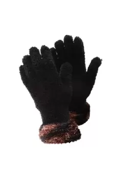 Image of Fluffy Extra Soft Winter Gloves With Patterned Cuff
