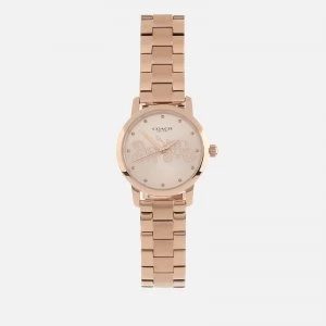 Image of Coach Womens Grand Metal Strap Watch - Rou Rose Gold