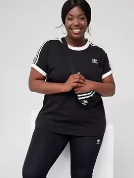 Image of Adidas Originals 3 Stripes T-Shirt (Plus Size) - Black