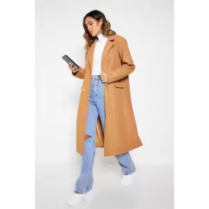 Image of I Saw It First Brushed Wool Effect Formal Coat - Brown