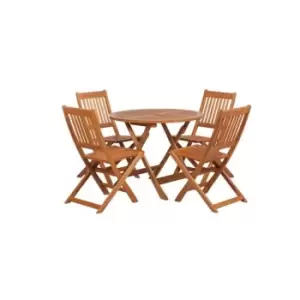 Image of MANHATTAN 4 Seater Dining Set 90cm Round Folding Manhattan Table with 4 Manhattan Folding Chairs