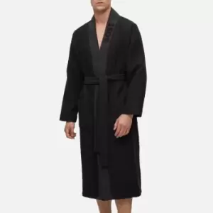 Image of BOSS Bodywear Mens Waffle Kimono Dressing Gown - Black - M