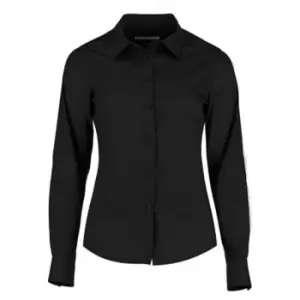 Image of Kustom Kit Womens/Ladies Long Sleeve Tailored Poplin Shirt (18) (Black)