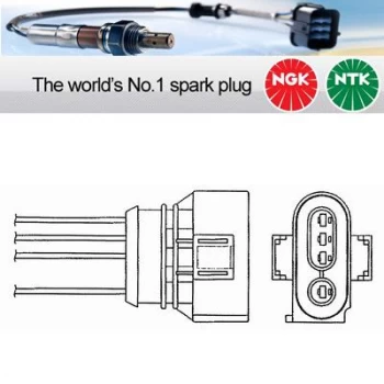 Image of 1x NGK NTK Oxygen O2 Lambda Sensor OZA447-E25 OZA447E25 (0494)