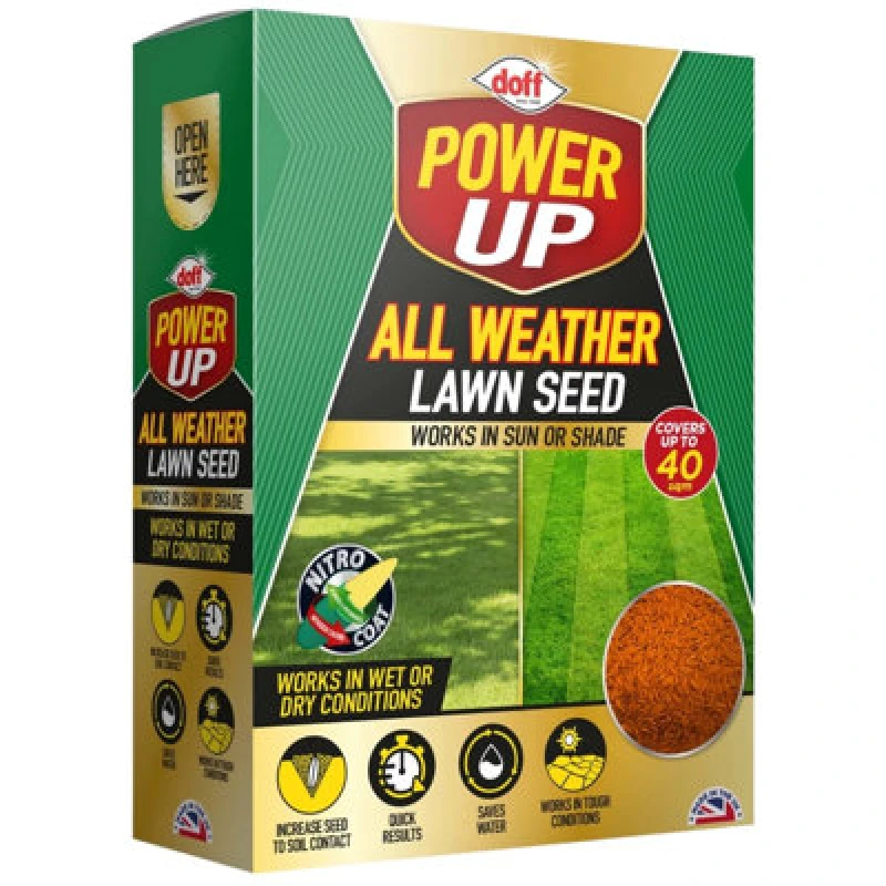 Image of Doff Power Up All Weather Lawn Seed with NITRO-COAT - 1kg F-GH-A00-DPU