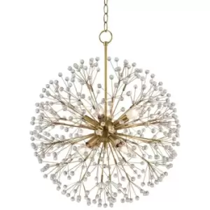 Image of Dunkirk 8 Light Chandelier Brass, Crystal
