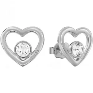 Image of Ladies Guess Princess Silver Earrings