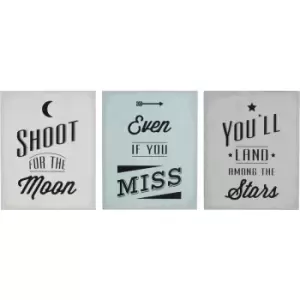 Image of Shoot For The Moon Wall Plaque - Set of 3 - Premier Housewares