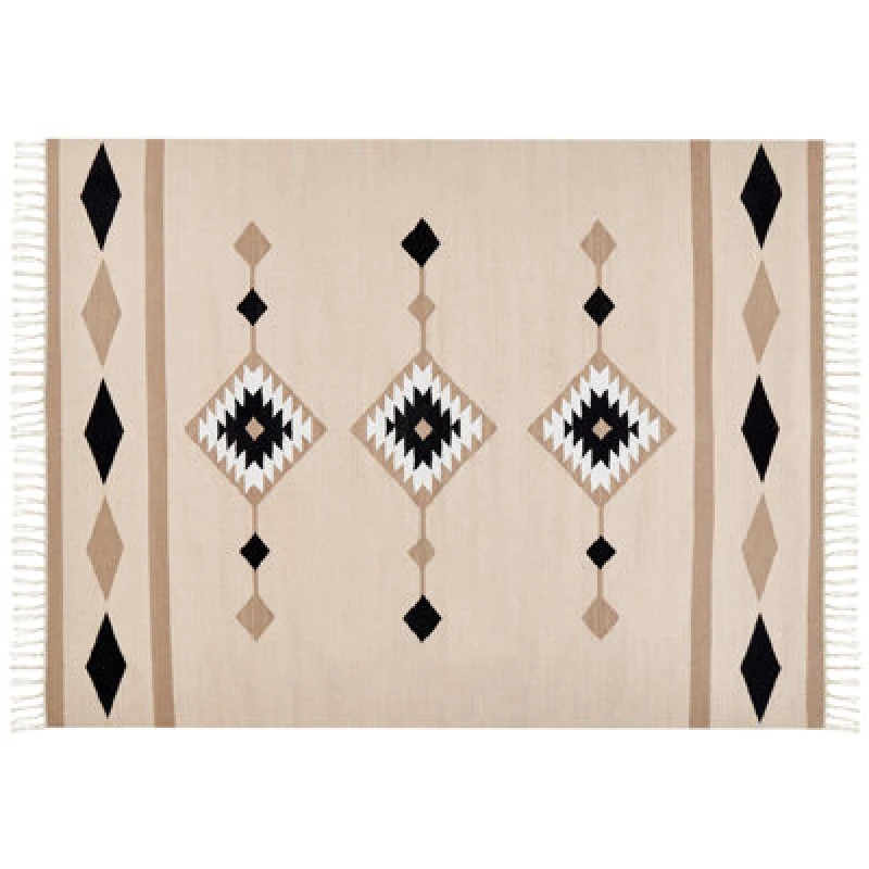 Image of Beliani Rug Berdik Multicolour 160 X 230 Cm Cotton Kilim