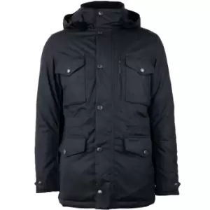 Image of Barbour Mens Winter Sapper Wax Jacket Black Slate Medium