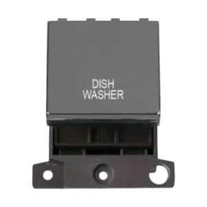 Image of Click Scolmore MiniGrid 20A Double-Pole Ingot Dishwasher Switch Black Nickel - MD022BN-DW