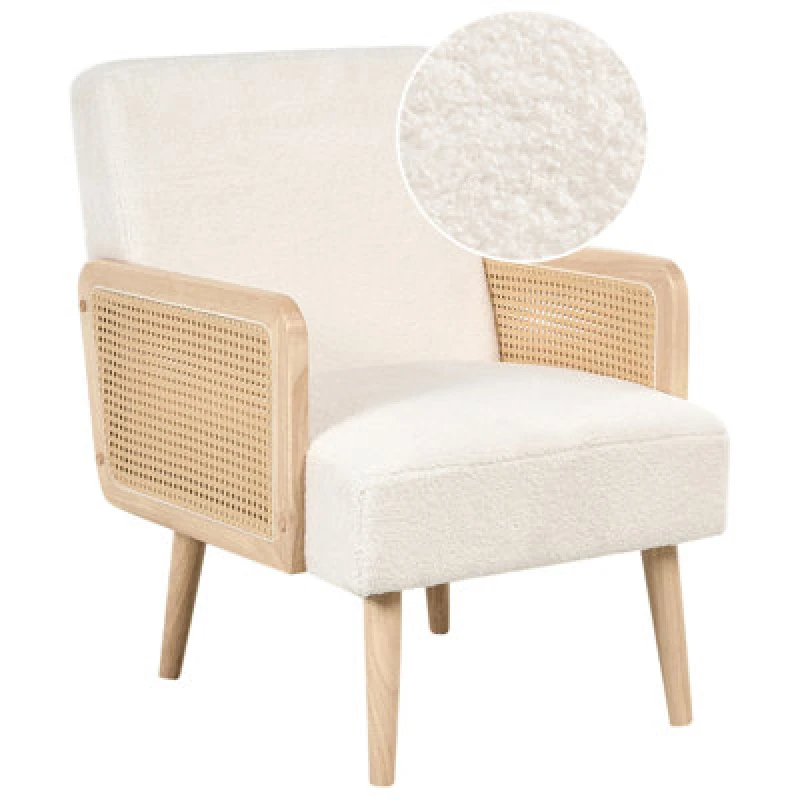 Image of Beliani Boucle Armchair Off-White Hojby