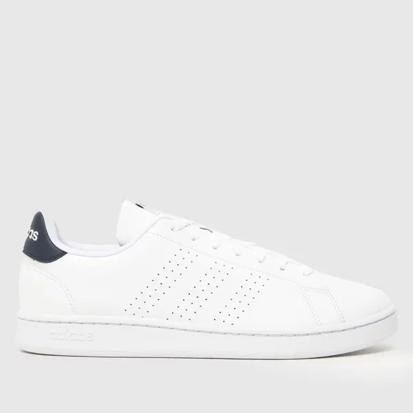 Image of adidas advantage trainers in white & navy