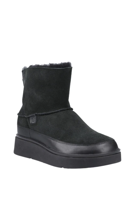Image of Fitflop Womens Gen-FF Mini Suede Winter Boots UK Size 6 (EU 39) All Black FIT101-BLACK-6