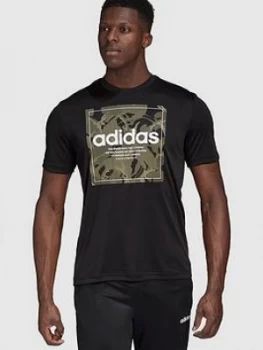 Image of Adidas Camo Box T-Shirt - Black