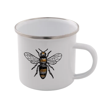 Image of Bees Enamel Mug - White