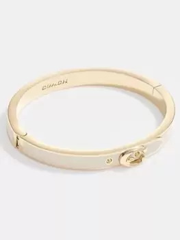 Image of Coach C Buckle Thin Bangle - Gold/Chalk
