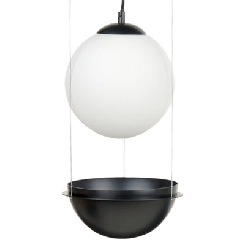 Image of Beliani Pendant Lamp Tobins Glass Black