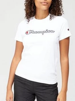 Image of Champion Crew Neck T-Shirt - White, Size L, Women