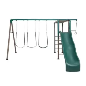 Image of Lifetime Monkey Bar Adventure Swing Set Earthtone - Brown