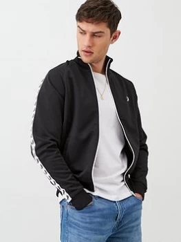 Image of Fred Perry Taped Track Jacket - Black, Size L, Men