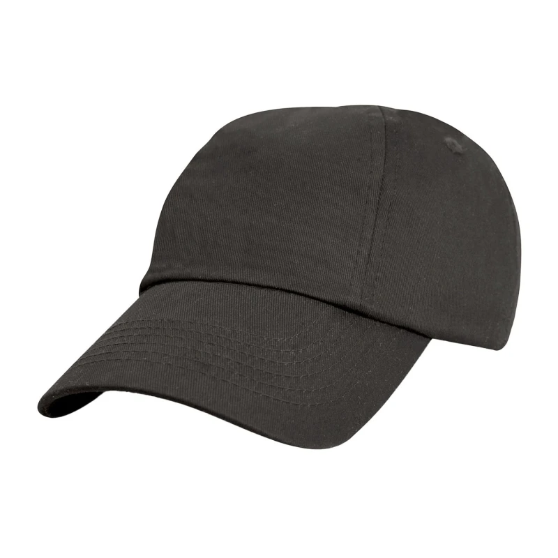 Image of Result Cotton Low Profile Baseball Cap in Black Unisex One Size