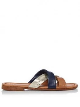 Image of Dune London Laural Flat Sandal - Tan, Size 3, Women