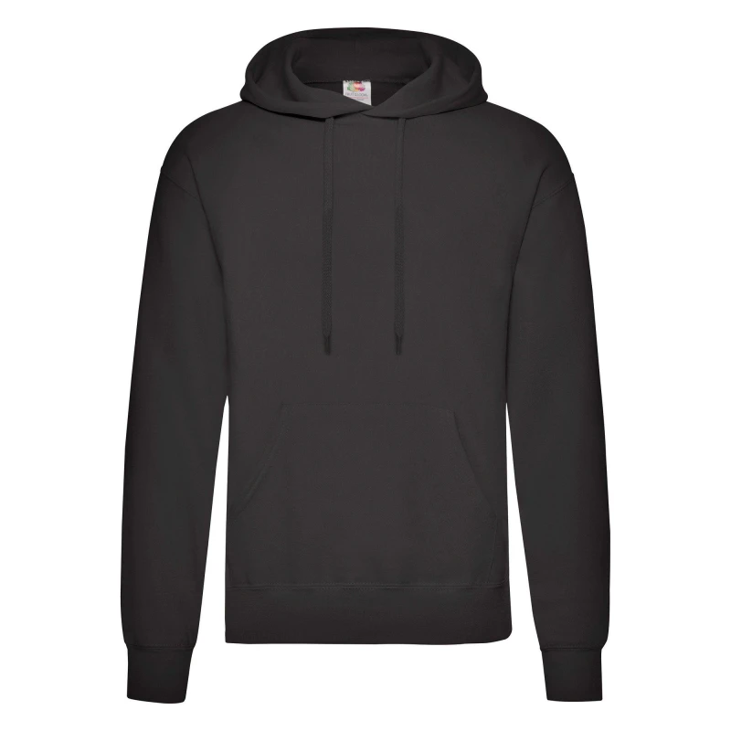 Image of Fruit Of The Loom Fruit of the Loom Men Hooded Sweatshirt Hoodie in Black Size: Small Black S Male 5055747640441