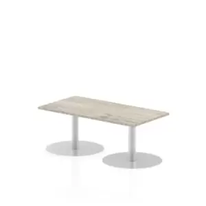 Image of Italia 1200 x 600mm Poseur Rectangular Table Grey Oak Top 475mm High Leg