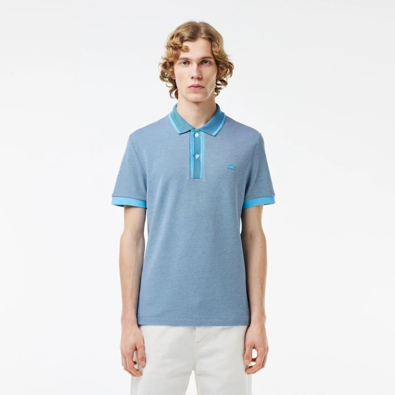 Image of Lacoste Regular Fit Caviar Piqu Polo Shirt Blue male XS