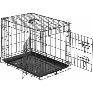 Image of Tectake - Dog crate collapsible - dog cage, pet carrier, puppy crate - 60 x 44 x 51cm - black