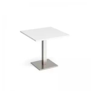 Image of Brescia square dining table with flat square brushed steel base 800mm
