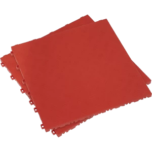 Image of Sealey Anti Slip Polypropylene Floor Tile Red 400mm 400mm Pack of 9