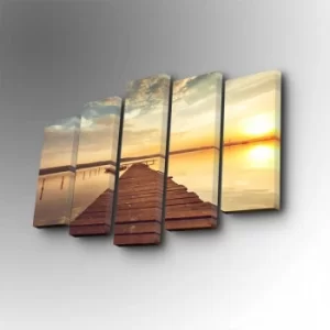 Image of 5PUC-145 Multicolor Decorative Canvas Painting (5 Pieces)