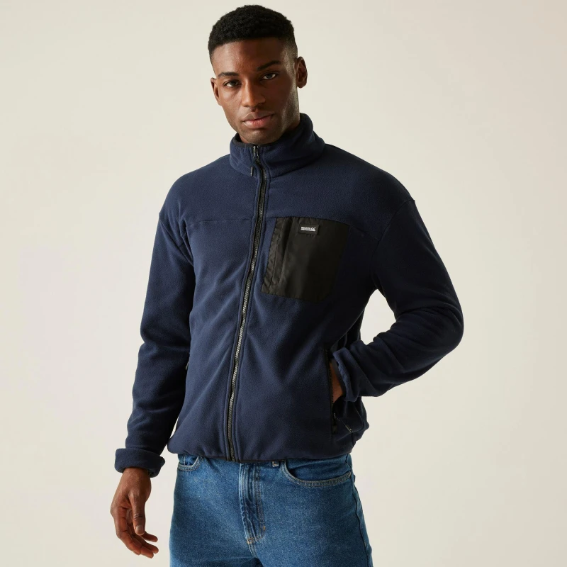 Image of Regatta Regatta Men 'Frankie' Full Zip Fleece in Mid Navy Size: Small Mid Navy S Male 5063516232674
