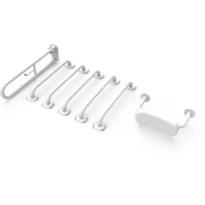 Image of Nymas NymaPRO Exposed Fixing Grab Rails with Back Rest for Doc M Toilet Pack - White