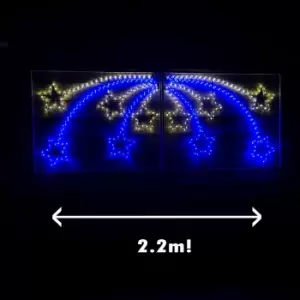 Image of 2.2m LED Shooting Star Rope Light Christmas Silhouette Decoration in Blue and White