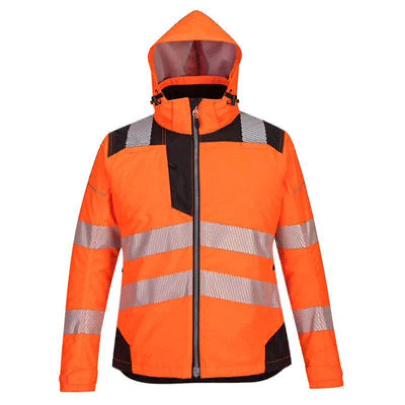 Image of Oxford Weave 300D PW3 Womens Class 2 Hi Vis Jacket PW382OBRM Colour: Orange / Black